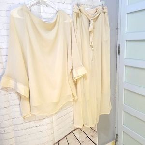 Millenium Cream Tunic and Palazzo Set